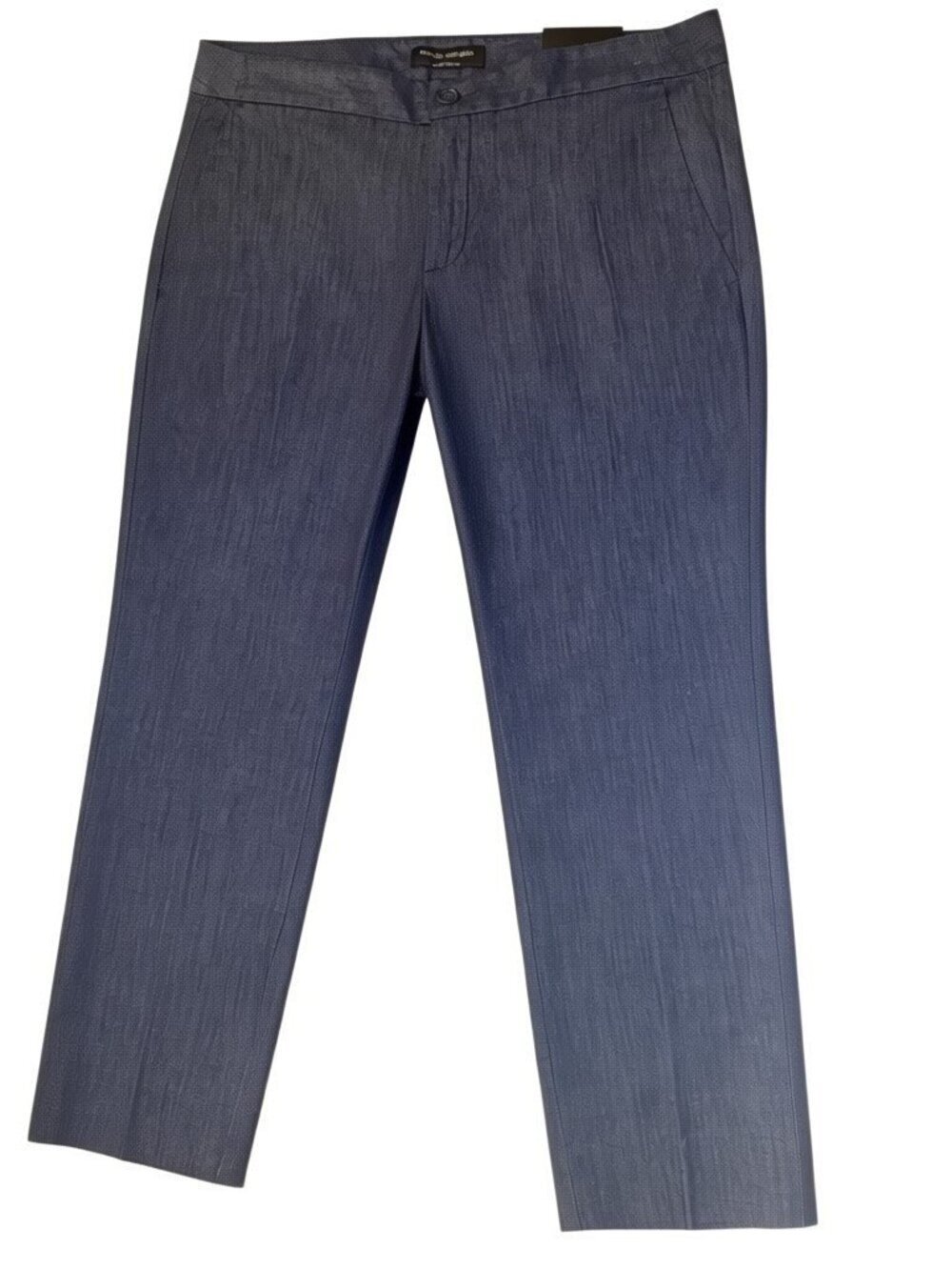 New Banana Republic Petite Size 4 27P Hampton Fit Navy Blue Chambray Crop Pants